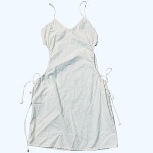 Pretty Little Thing side cut out mini dress white size 2